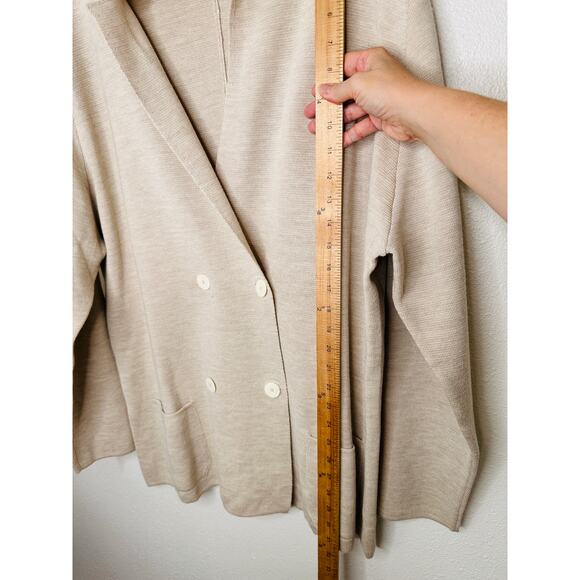 The Row Chopok Cream Double Breasted Wool & Silk Cardigan Sweater Jacket L - Picture 13 of 13